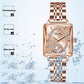 ⏳ 50% KORTING! Fashion Square Dames Roségoud Diamanten Horloge – Elegant vierkant ontwerp & stralende steentjes voor elke outfit ✨⌚