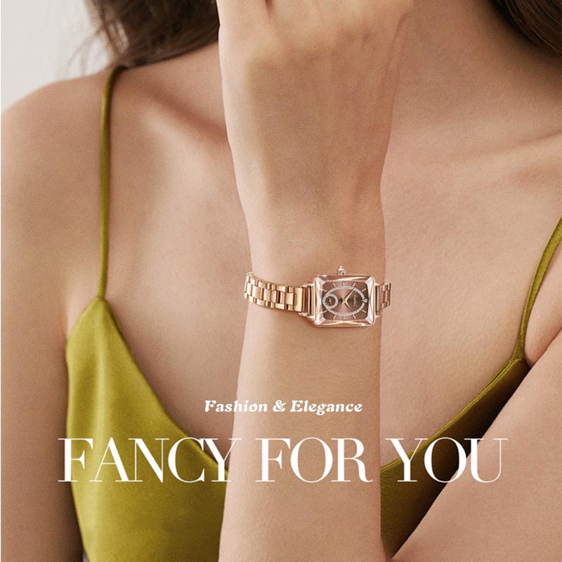 ⏳ 50% KORTING! Fashion Square Dames Roségoud Diamanten Horloge – Elegant vierkant ontwerp & stralende steentjes voor elke outfit ✨⌚