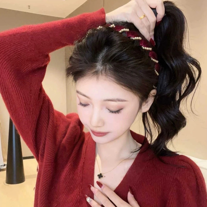 🏆✨Heißer Verkauf🔥Vintage High Cranium Artificial Pearl Hairband （64% Rabatt）