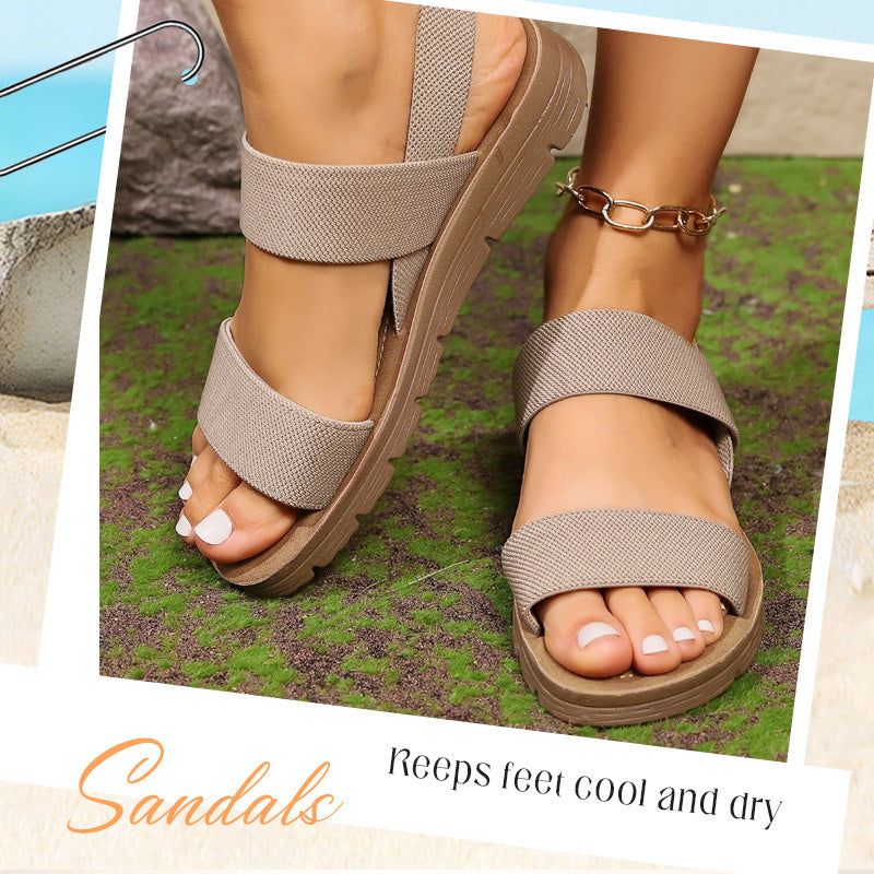 🏆Rutschfeste Freizeitsandalen für Damen mit breiten elastischen Riemen