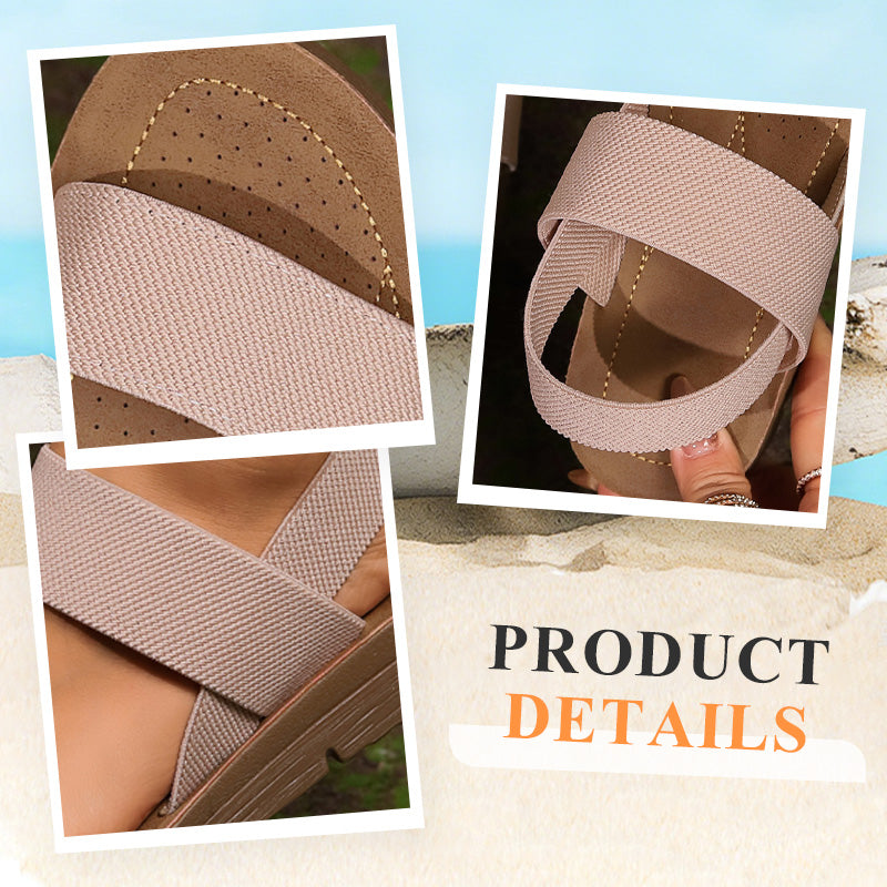 🏆Rutschfeste Freizeitsandalen für Damen mit breiten elastischen Riemen