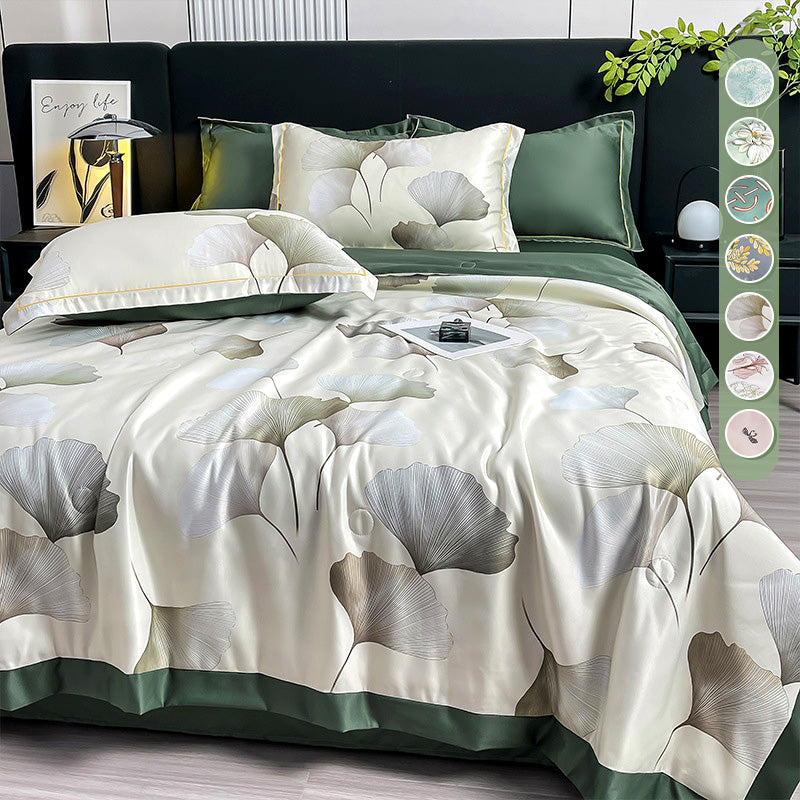 🌸【Exklusives Sommerangebot-50 % Rabatt】 Kühlendes & atmungsaktives Bettwäsche-Set mit Blumenmuster (4-teilig)