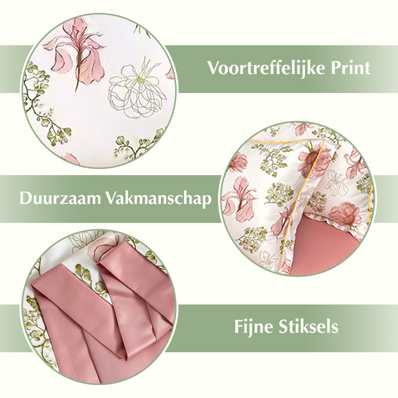 🌸【Exklusives Sommerangebot-50 % Rabatt】 Kühlendes & atmungsaktives Bettwäsche-Set mit Blumenmuster (4-teilig)
