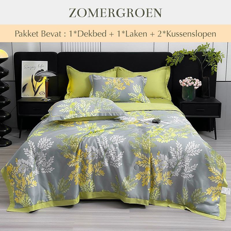🌸【Exklusives Sommerangebot-50 % Rabatt】 Kühlendes & atmungsaktives Bettwäsche-Set mit Blumenmuster (4-teilig)