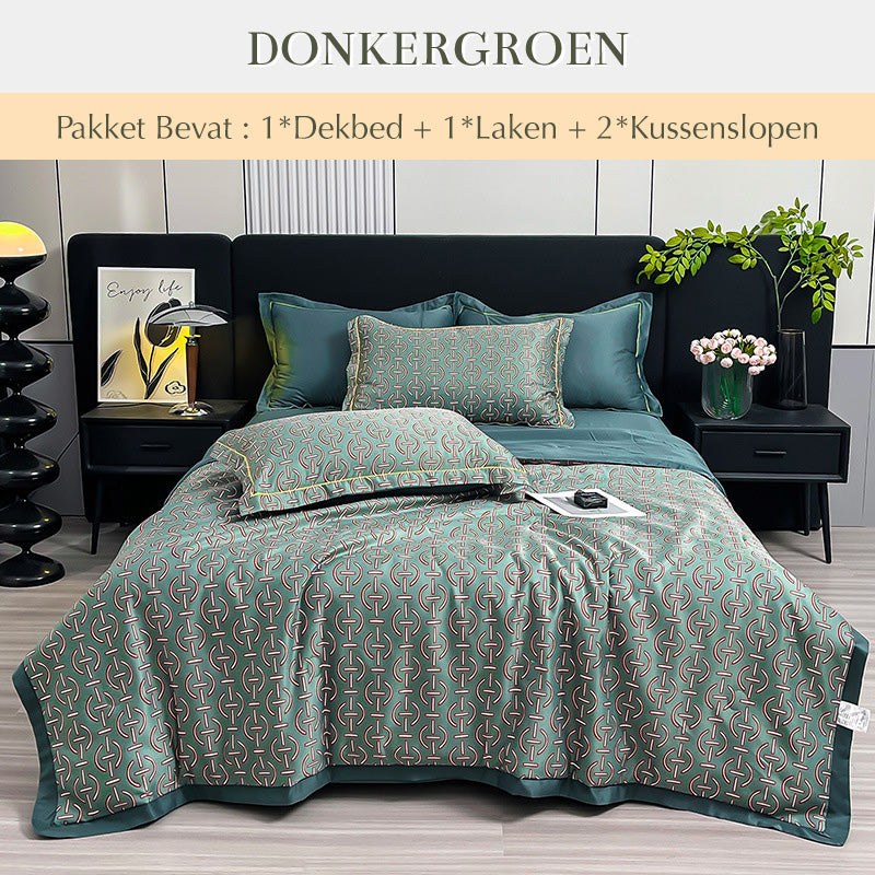 🌸【Exklusives Sommerangebot-50 % Rabatt】 Kühlendes & atmungsaktives Bettwäsche-Set mit Blumenmuster (4-teilig)