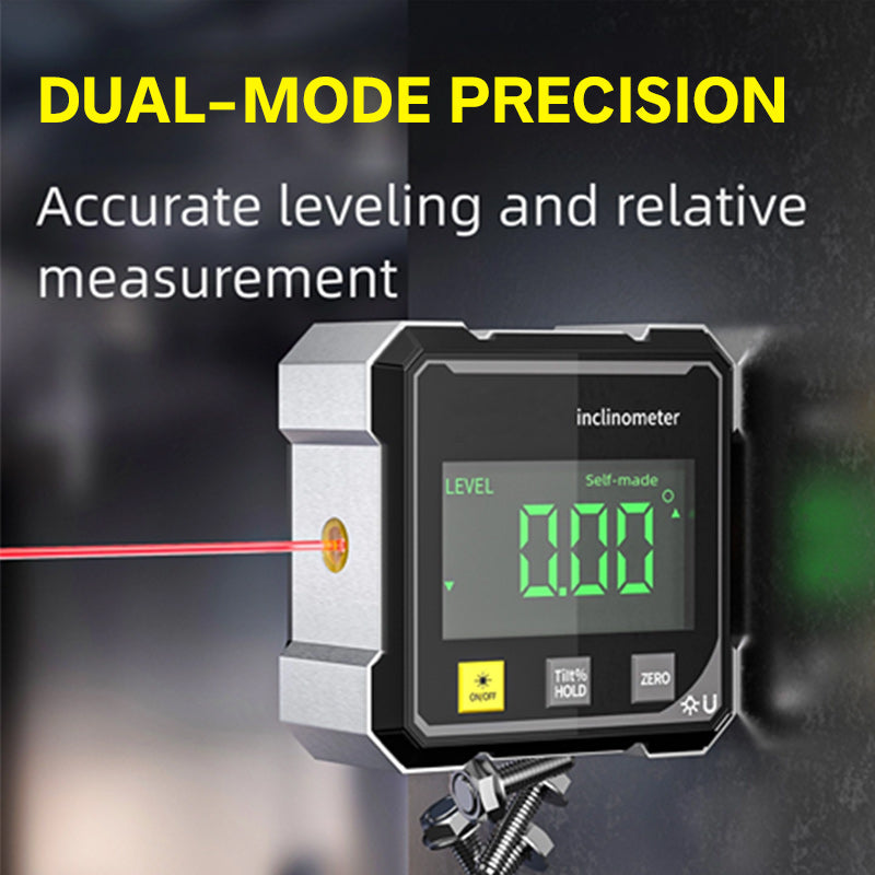 📐 LIMITIERTES ANGEBOT: 50% RABATT! 🧲 4-seitiger digitaler Winkelmesser – Mit Laser, 360° Magnethalterung & Dualmodus ✨