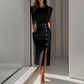 👗 LIMITIERTES ANGEBOT: 50% RABATT! ✨ Midikleid mit Schlitz für Damen – Schmeichelnde Passform, Weicher Stoff & Vielseitig 💃