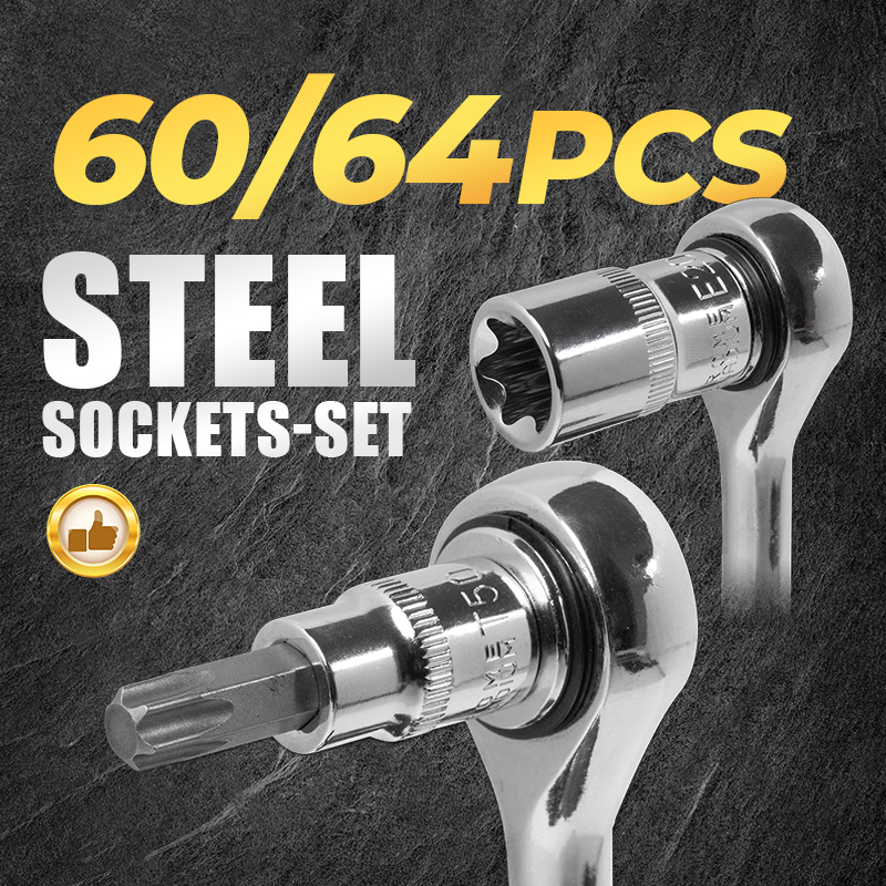 🔥CR-V Steckschlüssel-Set – 1/4" & 1/2", Vielseitiges Ratschen- und Nuss-Set für Heim & Werkstatt