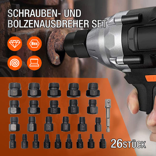 26 Stück Schrauben- und Bolzenausdreher Set