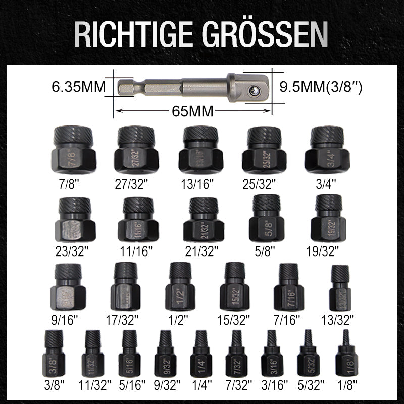 26 Stück Schrauben- und Bolzenausdreher Set