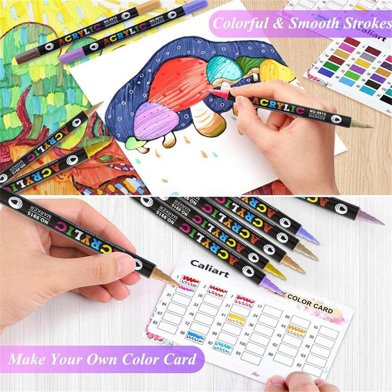 🔥 50 % RABATT! 🌈🖌️ Acrylstift-Marker mit zwei Spitzen – Farbenfroh & vielseitig ✨🎨
