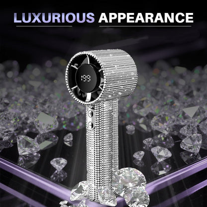 Handventilator mit glänzendem Strasssteinen und hoher Geschwindigkeit