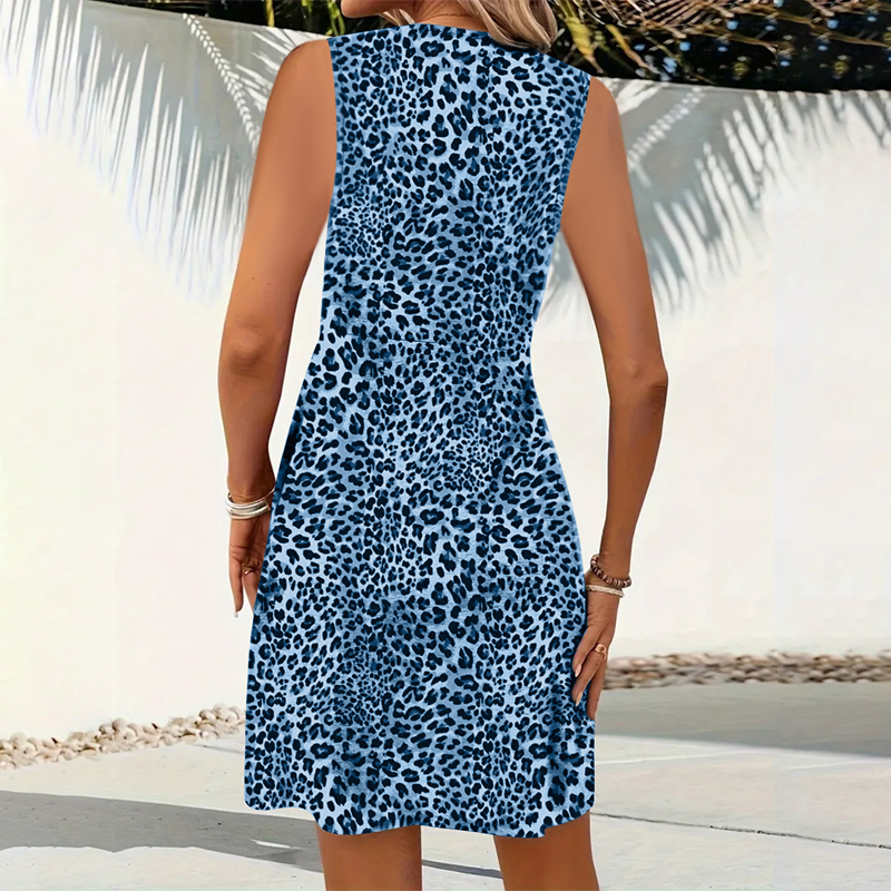👗🐆 BEGRENZTES ZEITANGEBOT: 50% RABATT! Damenkleid mit V-Ausschnitt und Leopardenmuster – Gewagt, figurschmeichelnd, vielseitig ✨