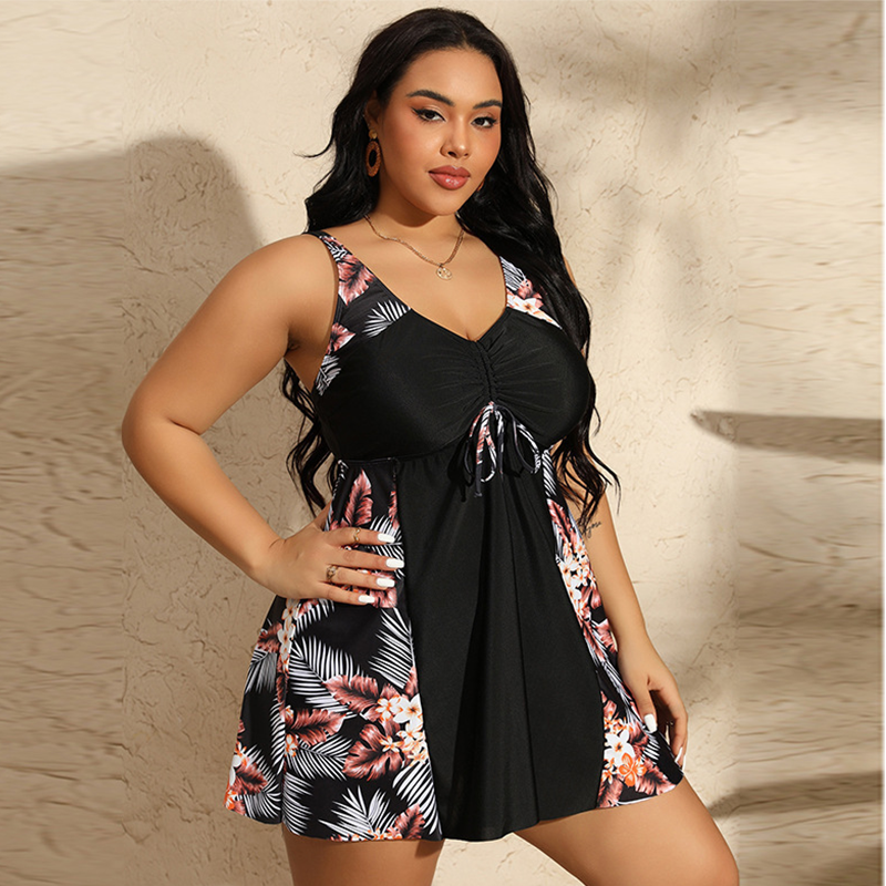 👙💥 ZEITLICH BEGRENZT: 50% RABATT! Damen Bedrucktes Ärmelloses V-Ausschnitt Badekleid – Integrierte Shorts, schmeichelhafter Schnitt, schnelltrocknend ✨