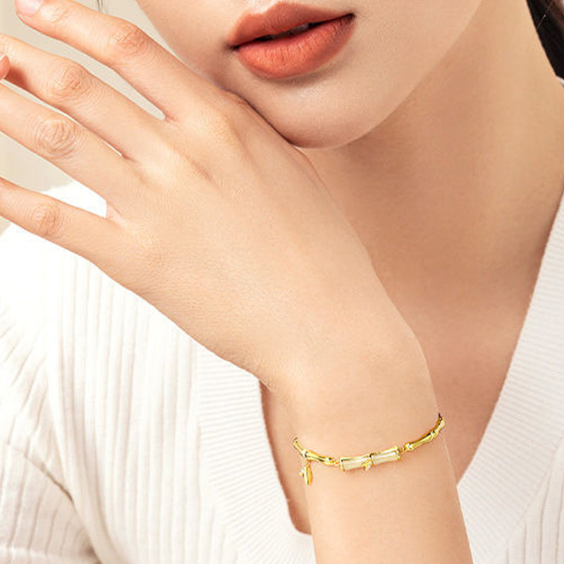 ⏳Zeitlich begrenztes Sonderangebot⏰Bambusarmband für Damen mit Kette📿