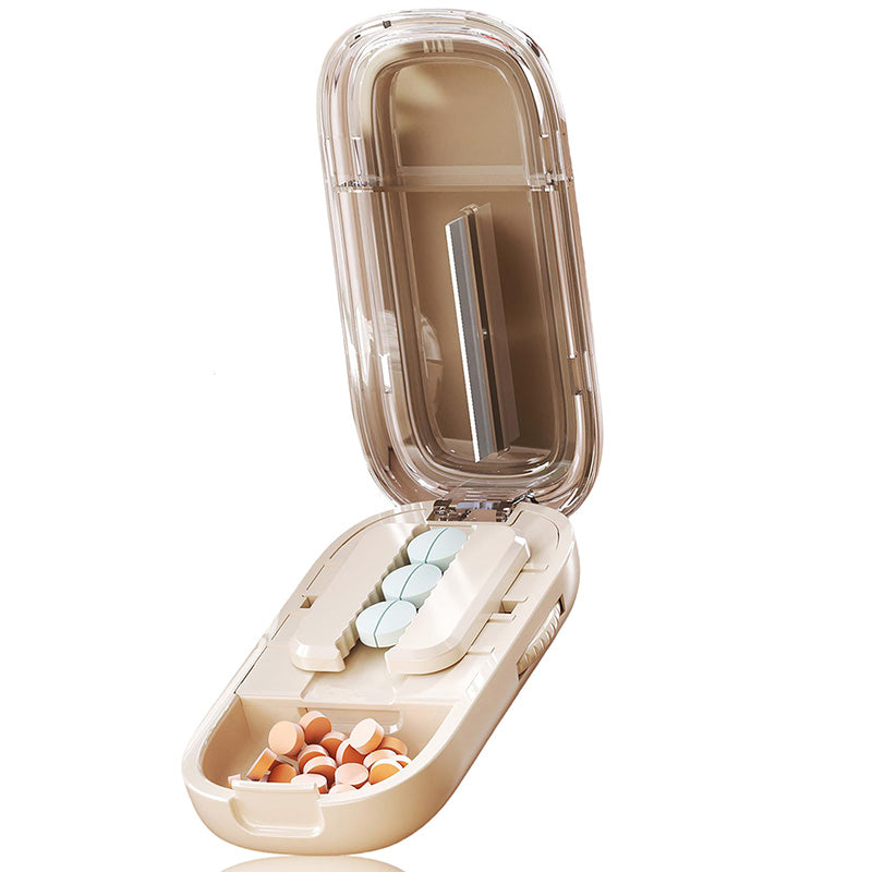 🚀💊50% zeitlich begrenzter Rabatt!! 💥 Tragbare Pille Box mit Cutter