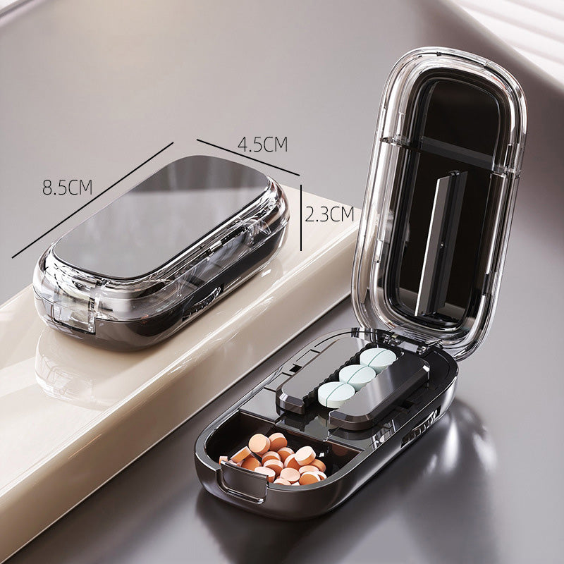 🚀💊50% zeitlich begrenzter Rabatt!! 💥 Tragbare Pille Box mit Cutter