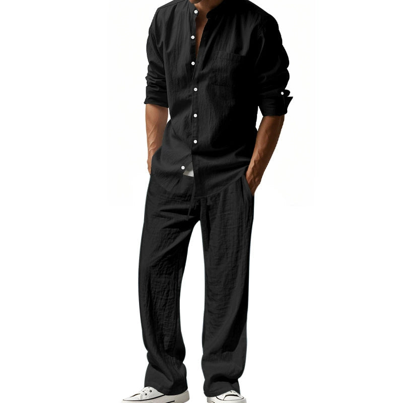 👔⏰ ZEITLICH BEGRENZTES SPECIAL – 50% RABATT! Herren Casual Atmungsaktives Hemd und Hose Set – Lässig, bequem & perfekt für Arbeit & Alltag 🍂
