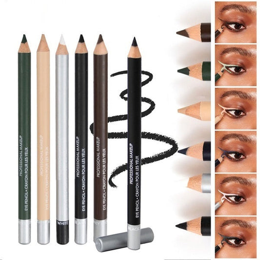 💜✏️ KAUF 1, ERHALTE 1 GRATIS! Professioneller Holz-Eyeliner Stift mit weicher Mine – Wasserfest & extrem langanhaltend – 6 trendige Farbtöne für individuelles Augen-Make-up ✨