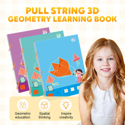 🔥Letzter Tag 50% REDUKTION👶📐Ziehschnur 3D-Geometrie Lernbuch