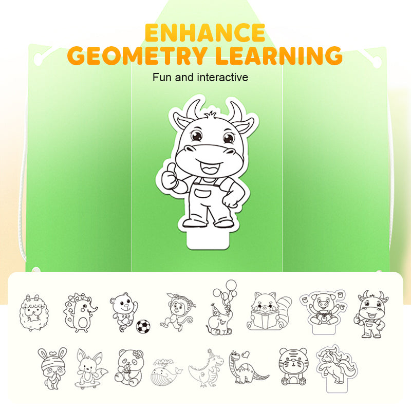 🔥Letzter Tag 50% REDUKTION👶📐Ziehschnur 3D-Geometrie Lernbuch