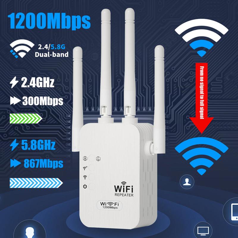 🎁Letzter Tag: 49 % Rabatt! 🔥 2025 WLAN-Verstärker – 1200 Mbit/s, Dualband (5 GHz / 2,4 GHz) 📶 Maximale Signalverstärkung – stabile Verbindung im ganzen Haus!