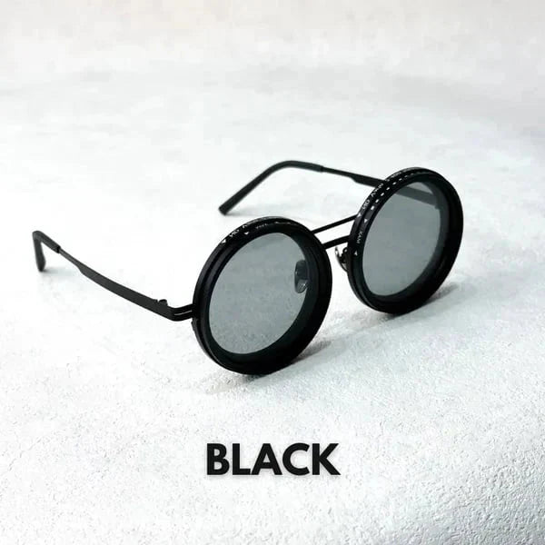 🚀🌤️ Verstellbare getönte, polarisierte runde Sonnenbrille👓