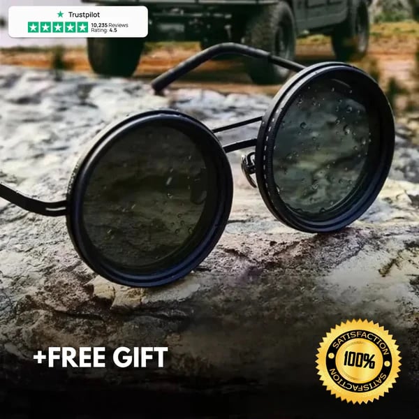 🚀🌤️ Verstellbare getönte, polarisierte runde Sonnenbrille👓