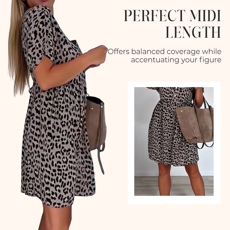 📉Preissenkung! 🔥Sommer-Hot-Sale 50% Rabatt❤️Lässiges Damenkleid mit V-Ausschnitt und kurzen Ärmeln