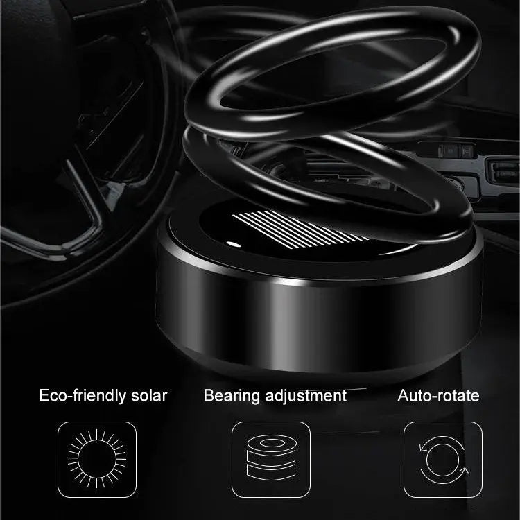 ☀️🔋 Solar-Doppelring Auto-Aromatherapie – 360° Duftverbreitung mit Sonnenenergie für frisches Auto-Klima! ✨