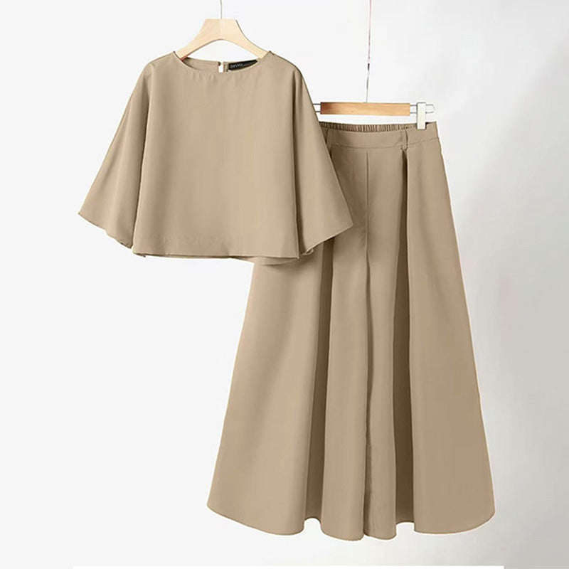 📢61% de réduction👗Lässiges 2-teiliges Damen-Set aus T-Shirt mit Rundhalsausschnitt und 3/4-Ärmeln und lockerer Hose