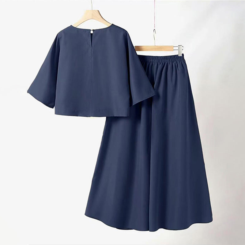📢61% de réduction👗Lässiges 2-teiliges Damen-Set aus T-Shirt mit Rundhalsausschnitt und 3/4-Ärmeln und lockerer Hose