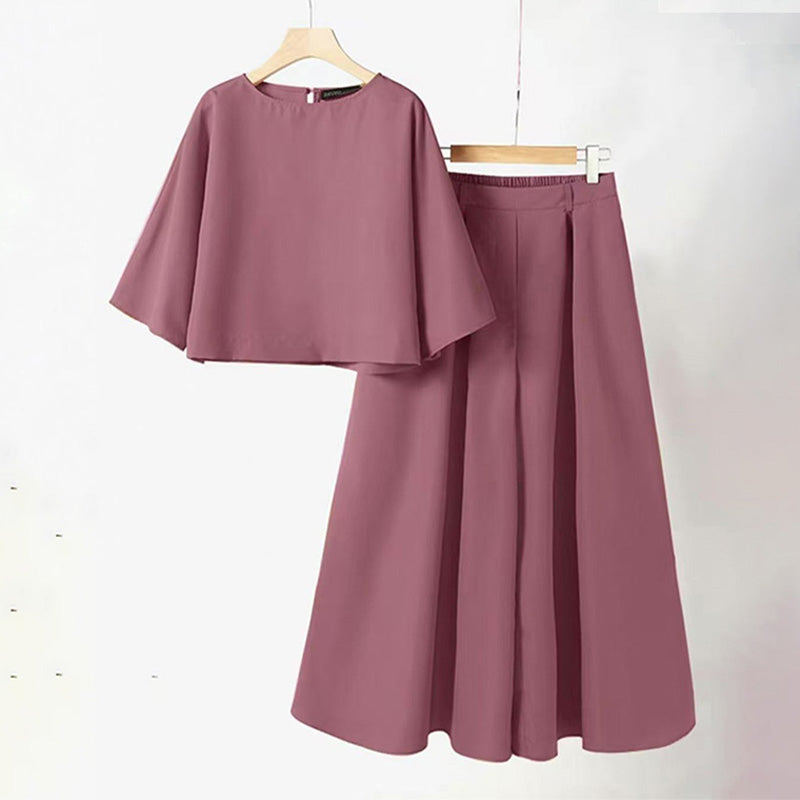 📢61% de réduction👗Lässiges 2-teiliges Damen-Set aus T-Shirt mit Rundhalsausschnitt und 3/4-Ärmeln und lockerer Hose