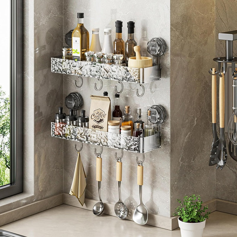 🚀50% Rabatt🏡Wandmontierte abnehmbare Saugnapfablage mit Haken