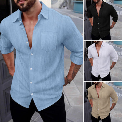 👔⏰ 50% RABATT – NUR FÜR KURZE ZEIT! Herren Langarm-Hemd aus Leinen mit Knopfleiste – Lässig, atmungsaktiv & perfekt für Frühling & Sommer ✨