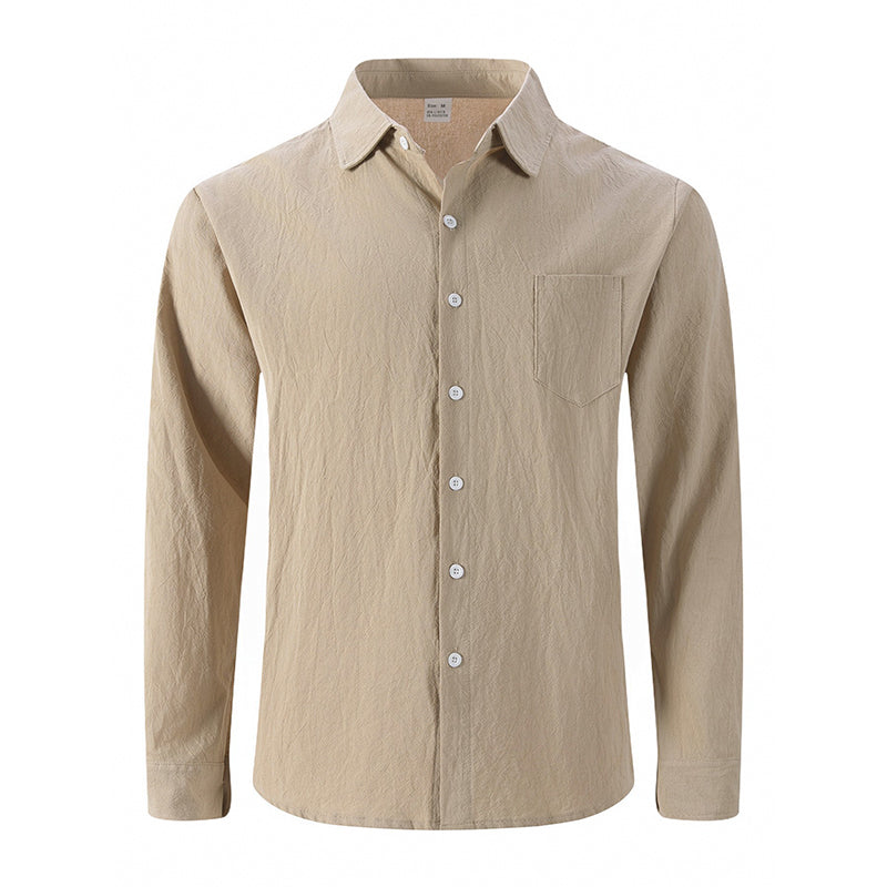 👔⏰ 50% RABATT – NUR FÜR KURZE ZEIT! Herren Langarm-Hemd aus Leinen mit Knopfleiste – Lässig, atmungsaktiv & perfekt für Frühling & Sommer ✨