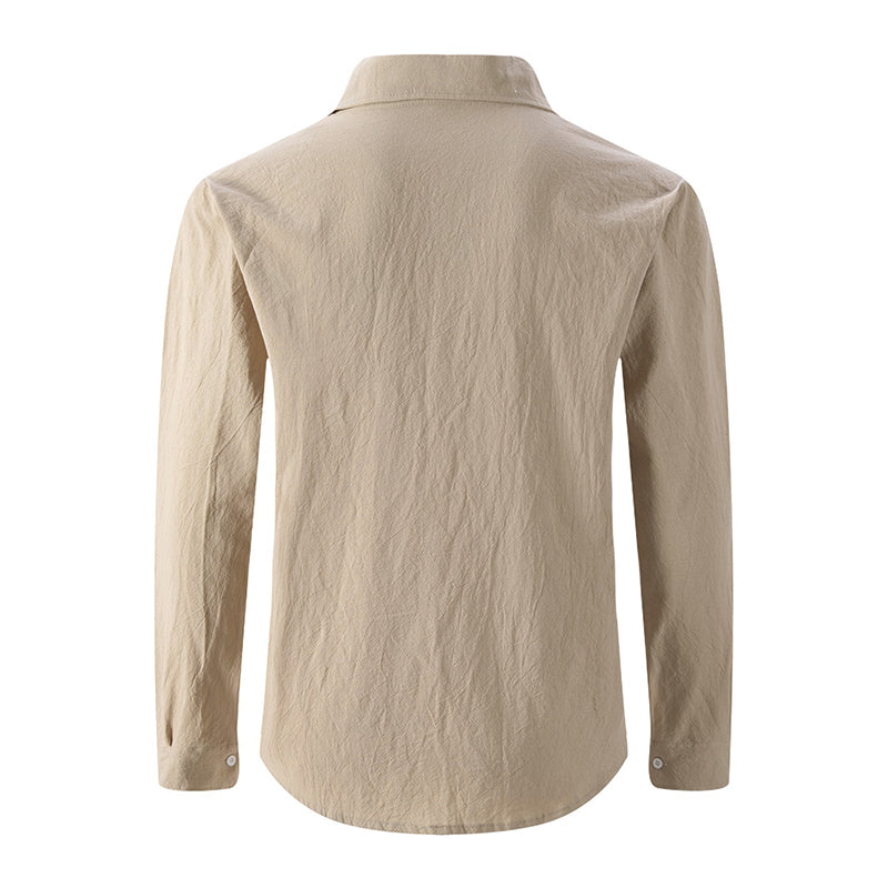 👔⏰ 50% RABATT – NUR FÜR KURZE ZEIT! Herren Langarm-Hemd aus Leinen mit Knopfleiste – Lässig, atmungsaktiv & perfekt für Frühling & Sommer ✨