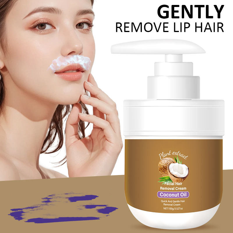 🎁 Kaufe 1, erhalte 1 GRATIS! 🥥✨ Kokosnuss-Gesichtsenthaarungscreme – Sanft & effektiv für glatte Haut