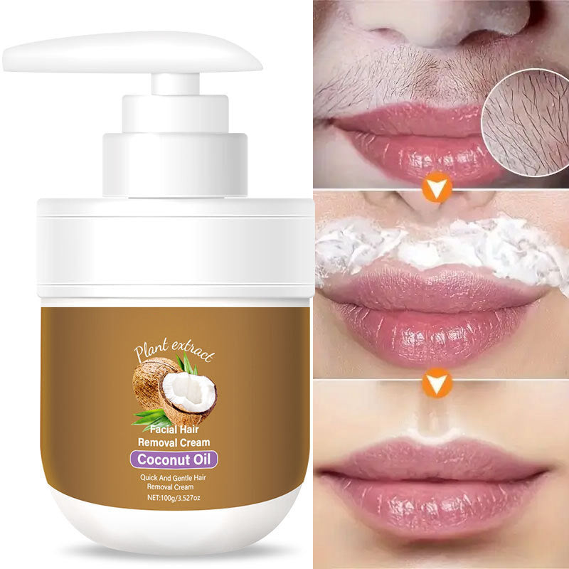 🎁 Kaufe 1, erhalte 1 GRATIS! 🥥✨ Kokosnuss-Gesichtsenthaarungscreme – Sanft & effektiv für glatte Haut