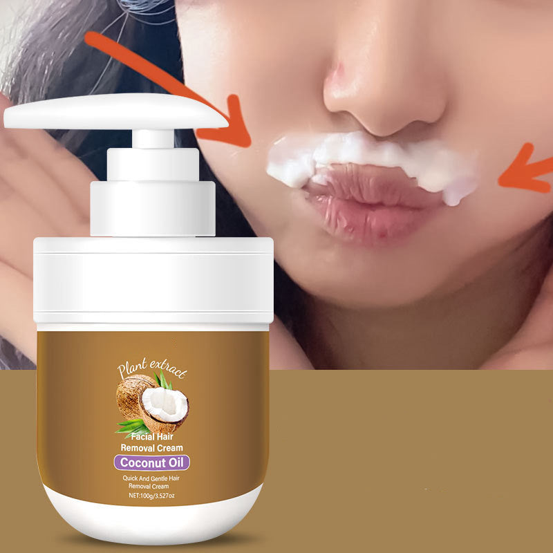 🎁 Kaufe 1, erhalte 1 GRATIS! 🥥✨ Kokosnuss-Gesichtsenthaarungscreme – Sanft & effektiv für glatte Haut