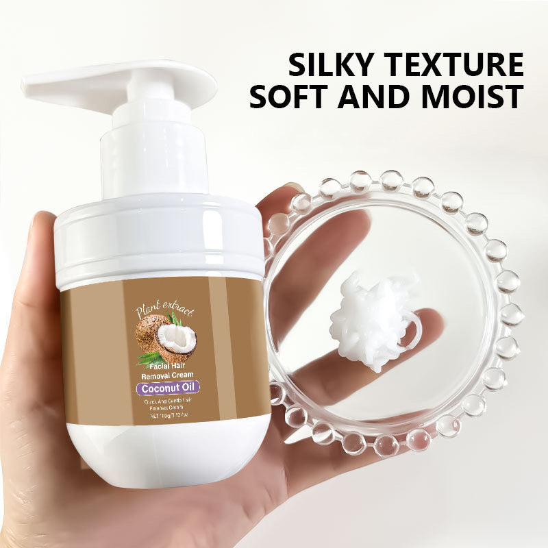 🎁 Kaufe 1, erhalte 1 GRATIS! 🥥✨ Kokosnuss-Gesichtsenthaarungscreme – Sanft & effektiv für glatte Haut