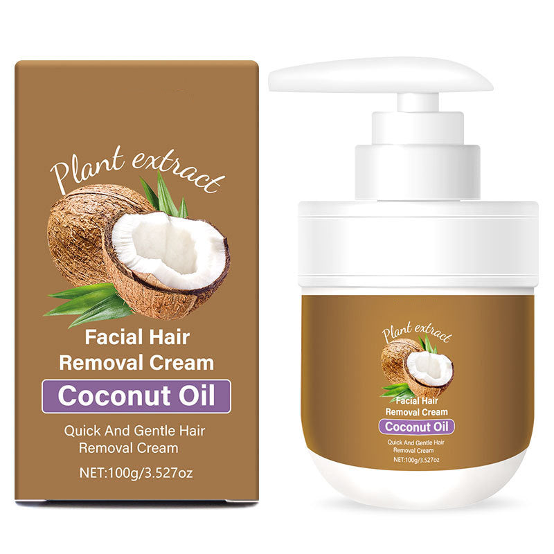 🎁 Kaufe 1, erhalte 1 GRATIS! 🥥✨ Kokosnuss-Gesichtsenthaarungscreme – Sanft & effektiv für glatte Haut