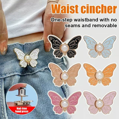 🎁 KAUFE 1, ERHALTE 1 GRATIS! 🦋✨ Abnehmbare Schmetterlings-Taillenverstellschnalle – Praktisch & stylisch 💖🌟