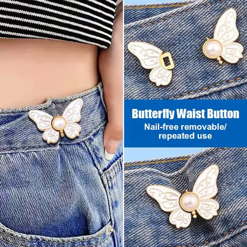 🎁 KAUFE 1, ERHALTE 1 GRATIS! 🦋✨ Abnehmbare Schmetterlings-Taillenverstellschnalle – Praktisch & stylisch 💖🌟