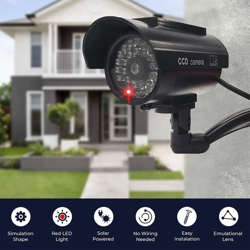 🏆 Solar-Sicherheitskamera-Dummy – 360° Abschreckung, 0% Stromkosten!🌞📹