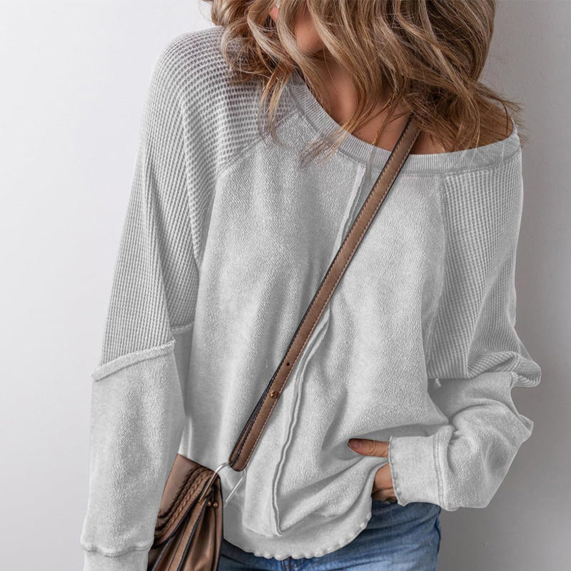 👕✨ 50% RABATT! Lässiges Rundhals-Top mit langen Ärmeln für Damen – Bequem, vielseitig & perfekt für Alltag, Freizeit & kühlere Tage 🍂