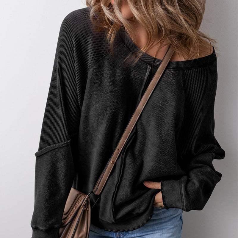 👕✨ 50% RABATT! Lässiges Rundhals-Top mit langen Ärmeln für Damen – Bequem, vielseitig & perfekt für Alltag, Freizeit & kühlere Tage 🍂