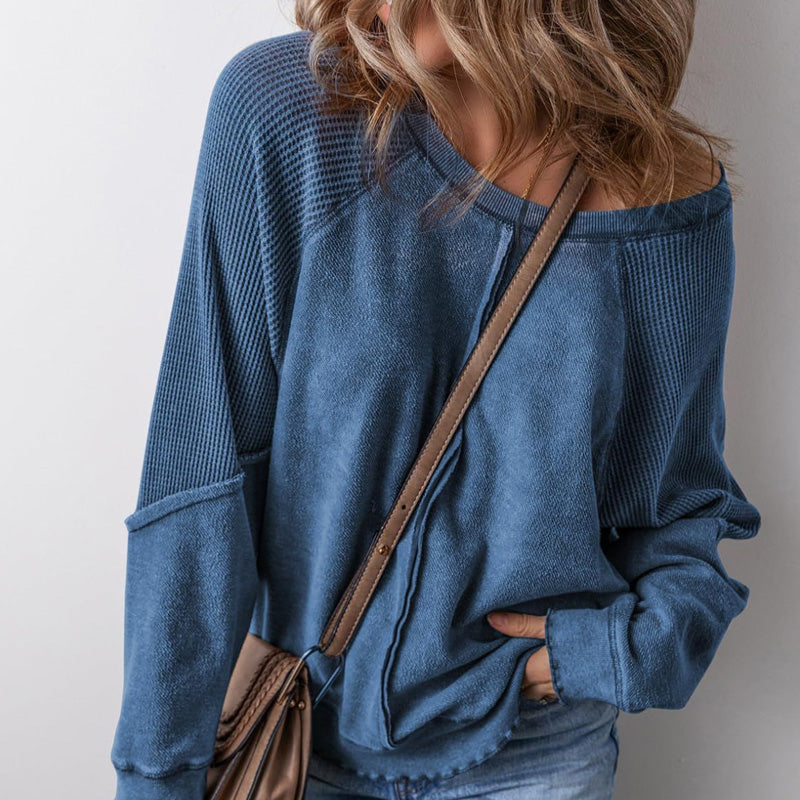 👕✨ 50% RABATT! Lässiges Rundhals-Top mit langen Ärmeln für Damen – Bequem, vielseitig & perfekt für Alltag, Freizeit & kühlere Tage 🍂
