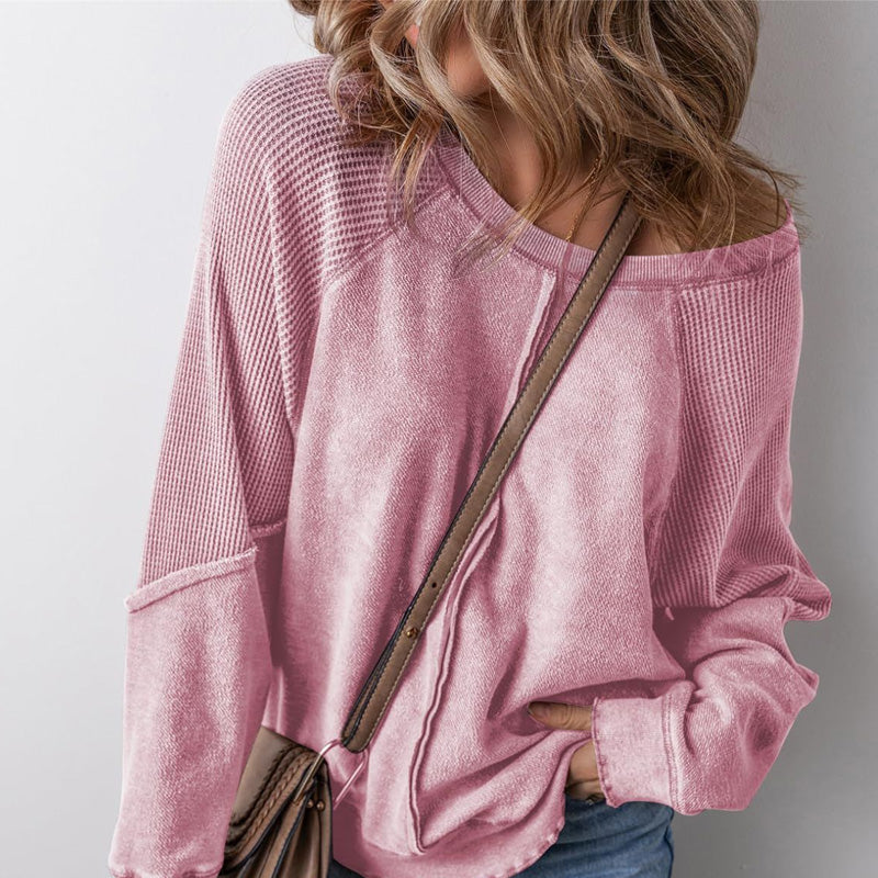 👕✨ 50% RABATT! Lässiges Rundhals-Top mit langen Ärmeln für Damen – Bequem, vielseitig & perfekt für Alltag, Freizeit & kühlere Tage 🍂