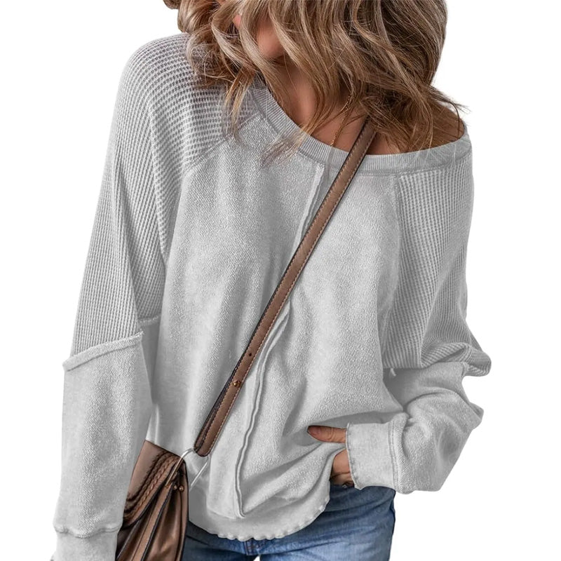 👕✨ 50% RABATT! Lässiges Rundhals-Top mit langen Ärmeln für Damen – Bequem, vielseitig & perfekt für Alltag, Freizeit & kühlere Tage 🍂